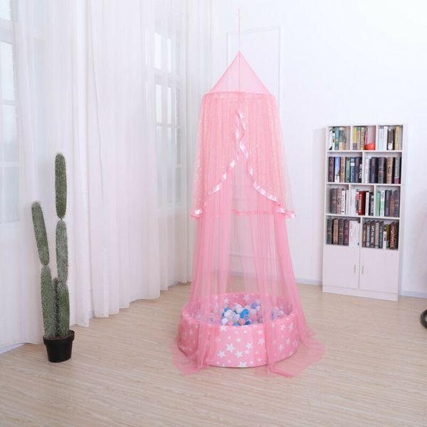 

4 colors hanging kids baby bedding dome bed canopy cotton mosquito net bedcover curtain for baby kids reading playing home decor