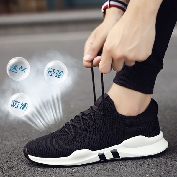 

2019 autumn sneakers leisure time run shoe trend joker male shoe student shoes, Black