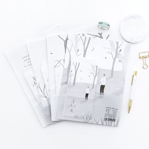 

9pcs/set 3 envelopes + 6 writting paper up in the wind envelope for gift korean stationery
