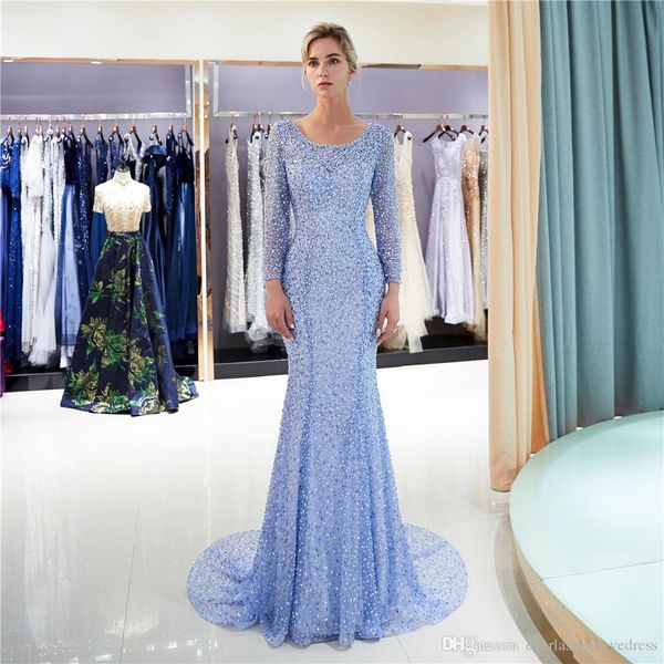 

vestido de festa scoop русалка пром платья элегантные удивительные тонкие длинные рукава с открытой спиной длина пола вечернее вечернее плат, Black