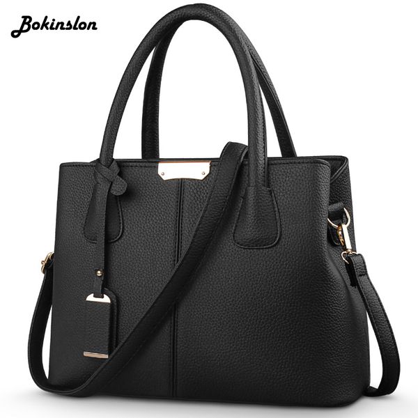 

bokinslon shoes handbag bag casual women pu leather large capacity shoulder messenger bag female