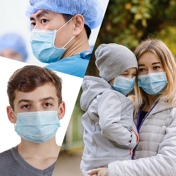 

safety disposable face mask 3 layer ear-loop dust mouth masks cover 3-ply non-woven disposable dust mask soft breathable outdoor party