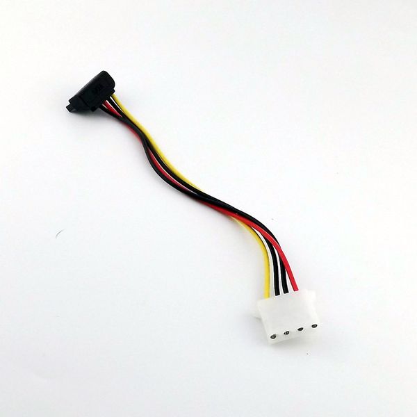 

1x ide 4 pin female molex to sata 15 pin female 90 degree right angled hdd power adapter cable 20cm