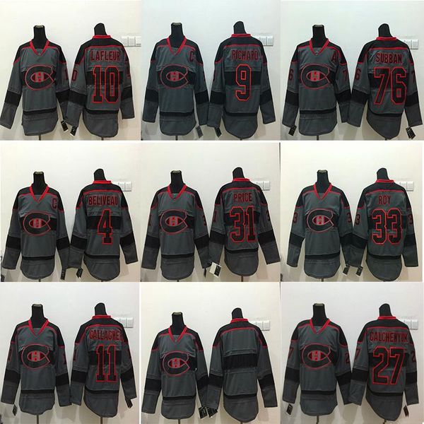 

montreal canadiens charcoal gray hockey jerseys 31 carey price 11 brendan gallagher 4 jean beliveau 9 henri richard 8 brandon prust stitched, Black;red