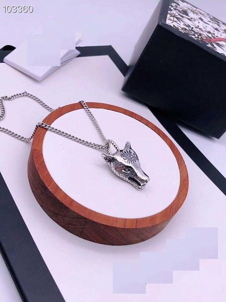 

factory direct sales 925 sterling silver wolf head pendant necklace summer cool match