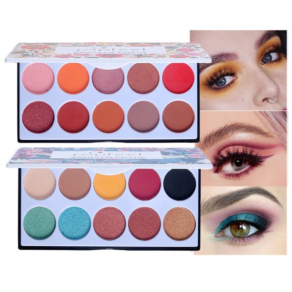 

10 colors eyeshadow palette matte eyes shimmer glitter women girls eye makeup palette for women