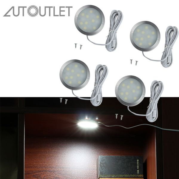 

autoutlet 4 pcs 12v 9 leds 6400k car caravan van interior roof ceiling dome light lamp bulbs wall circle kitchen lamp