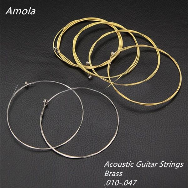 

original amola amn10 metal steel acoustic guitar 010 047 string brass guitar strings vacuum packing 1 sets
