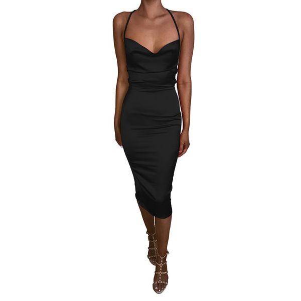 

summer women spaghetti strap dresses sleeveless backless bandage party club dress female casual slim black white red dress, Black;gray