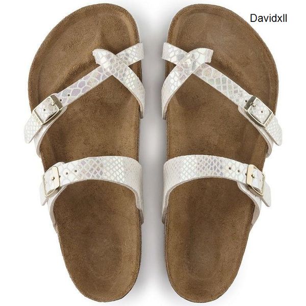 

new famous brand arizona beach slippers with buckle for men and women wholesale flat sandals brik casual summer genuine leather slippers