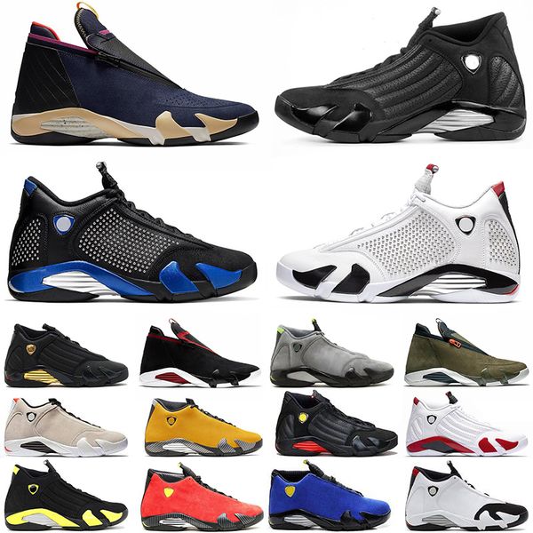 

fashion 14 14s reverse last smen basketball shoes og black blue thunder red suede last sblack yellow dmp sneakers 7-13, White;red