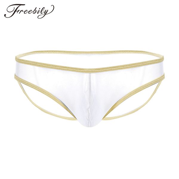 

new men's mesh briefs underwear transparent see-through sheer male underpants panties ultra thin breathable mens briefs, Black;white