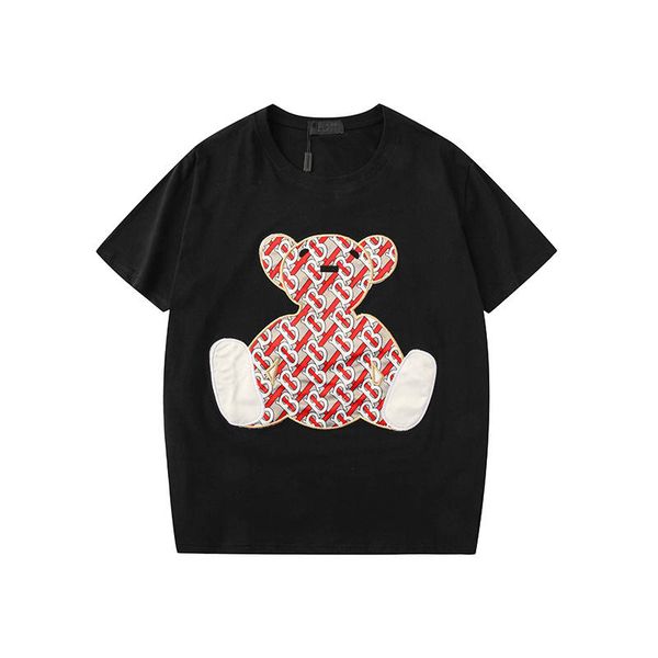 

designer men women t shirt pure white black bear pattern design brand men women short sleeve round neck 2019 summer new t shirt