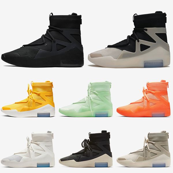 

2020 fear of god 1 mens designer basketball shoes size 12 triple black string the question luxury trainers oatmeal sail orange sneakers