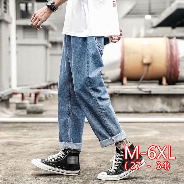 

2020 new fashion mens jeans brand 2020 hip hop autumn ripped for men solid cotton full length mid black color sale washed jeans, Blue