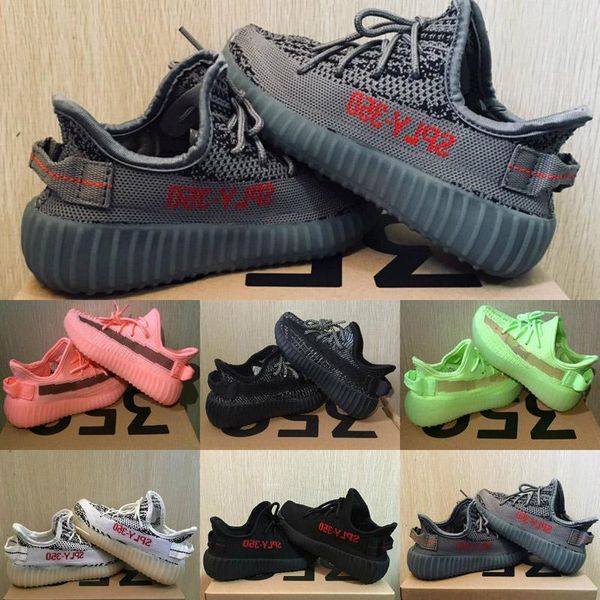 

baby kids shoes kanye west v2 running shoes reflective sneakers clay boy girl toddler trainer sneaker zebra black grey red