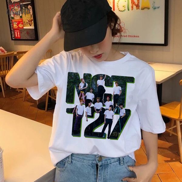 

nct t shirt t shirt women ullzang aesthetic muisic fashion korean style tshirt female harajuku graphic 90s tees vintage, White
