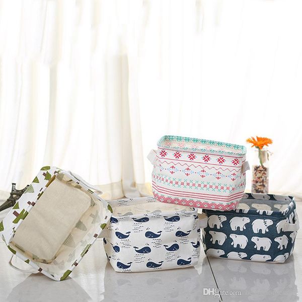 

folding toy storage box kids toys storage basket diy office deskorganizer printing pastoral makeup box sundries baskets bh1223 tqq