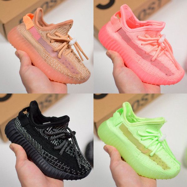 

kids shoes glow in the dark running shoes static reflective baby girl boy kanye west sneakers clay designer athletic trainer sports shoes