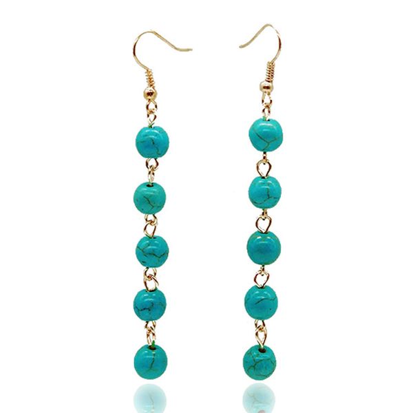 

горячие продажи boho ретро бирюзовый кисточкой длинные серьги аксессуары личность мода креатив женщины дамы серьги ювелирные изделия лучший, Silver