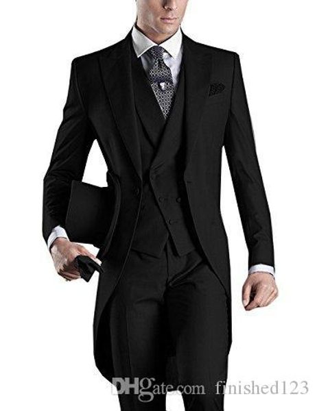 Nuovo arrivo Nero/Bianco/Grigio/Grigio chiaro/Viola/Borgogna/Blu frac Groomsmen Uomo Abiti da festa di nozze (giacca + pantaloni + gilet + cravatta) NO: 2168