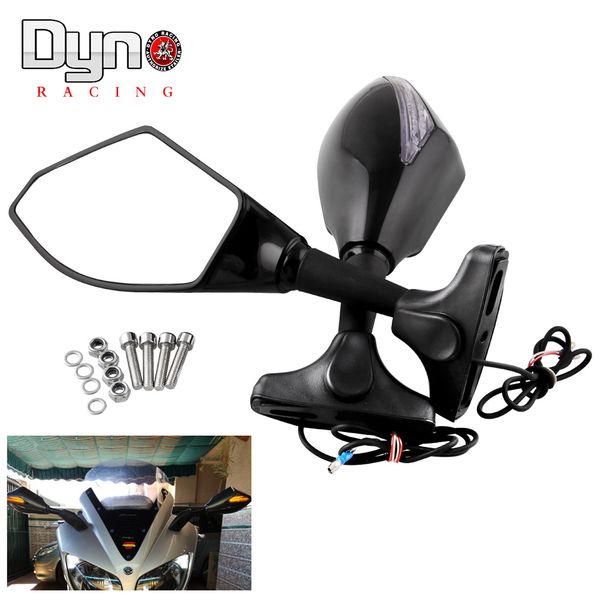 

motorcycle amber led turn signal light blinker indicator side marker integrated black racing side rear view mirror for