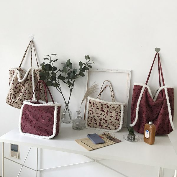 

new lamb wool chain women shoulder bags sac a main femme women's designer handbag flower messenger ladies crossbody bag
