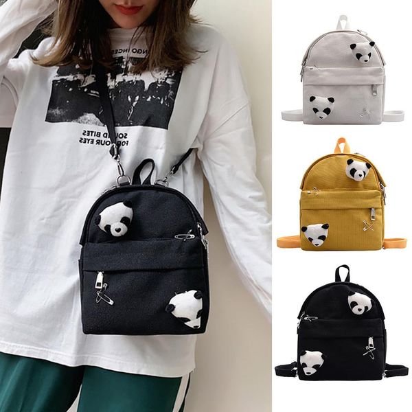 

fashion bag panda cute student backpack leisure travel bag couple backpack large capacity canvas dropship y10.15