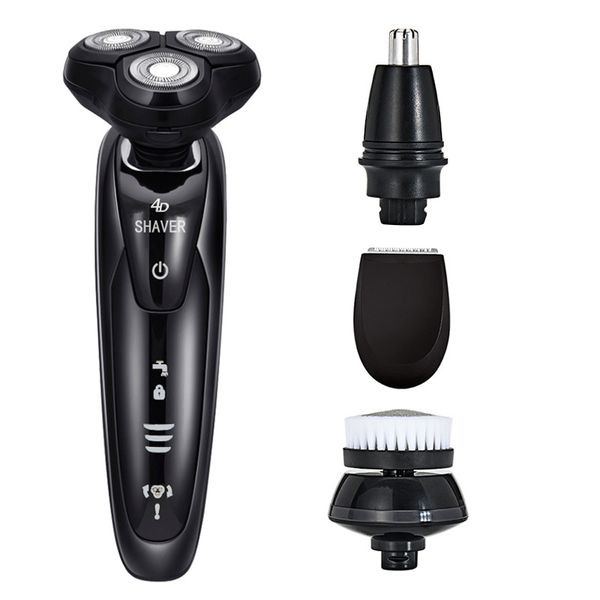 

4 in 1 electric shaver floating wet dry waterproof electric razor usb rechargeable beard trimmer washable shaver for men
