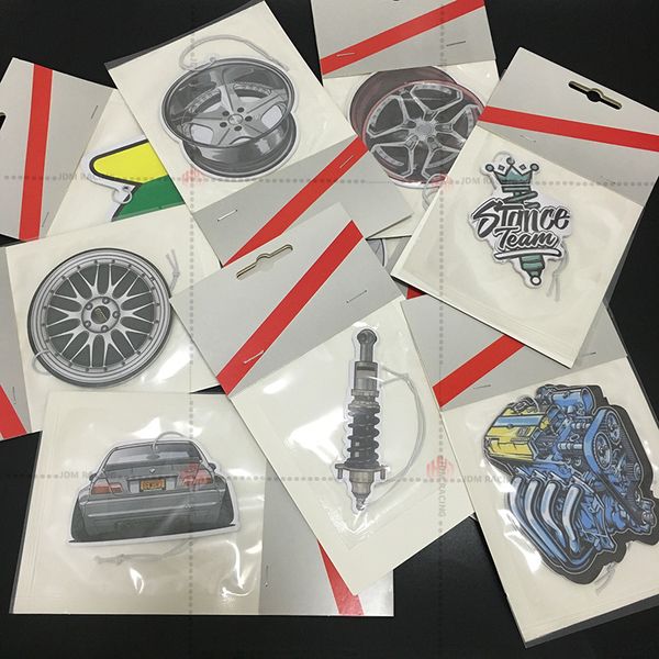 

1pcs auto paper hanging car air freshener jdm racing style car rear view mirrow pendent air freshener solid paper