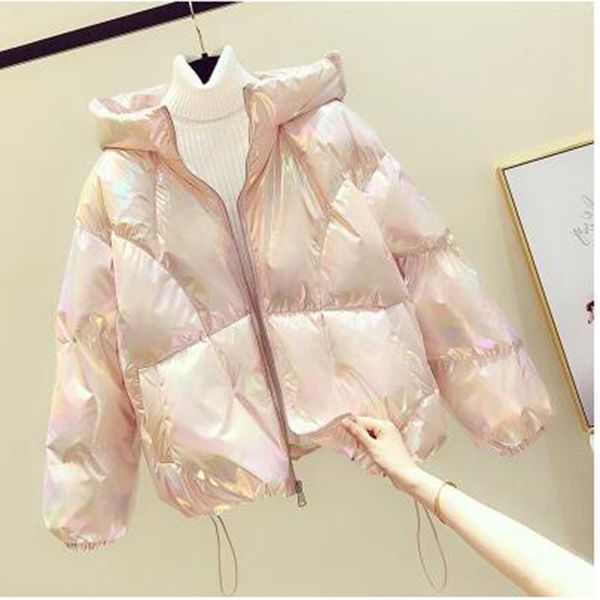 

симпатичный сладкие зимы женщин куртка с капюшоном вниз хлопок overcoats сгущает outwear высокого качество облако печати теплых ветровок пал, Black