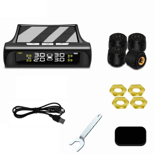 

car tire pressure monitoring tpms wireless high precision solar external buzzer alarm tire pressure detector