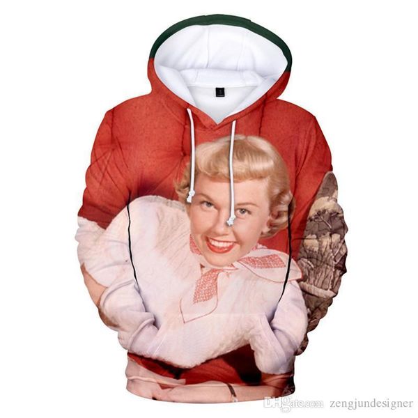 

print womens sweatshirts with belt pullover crew neck long sleeve fashion clothing plus size female casual aooarel doris day 3d, Black