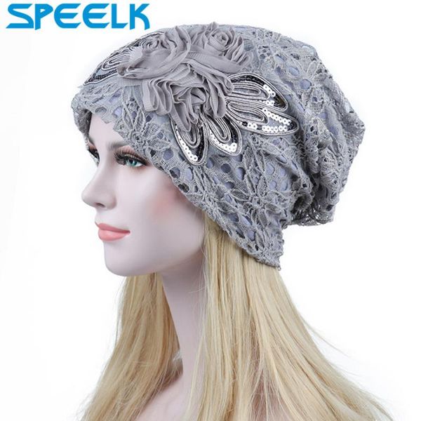 

butterfly flower sequins hats women new lace beanies spring beanie caps summer breathable flower lace cap dropshipping, Blue;gray