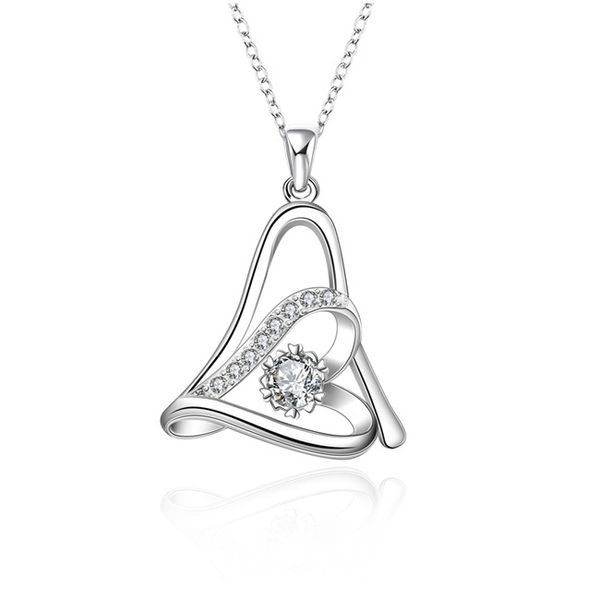 

plated sterling silver necklace 18 inches geometric shape zircon pendant necklace dhsn639 925 silver plate pendant necklaces jewelry