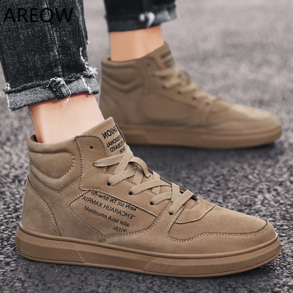 

2019 new men casual shoes high sneakers men vulcanized shoes platform sneakers quality men's, Black