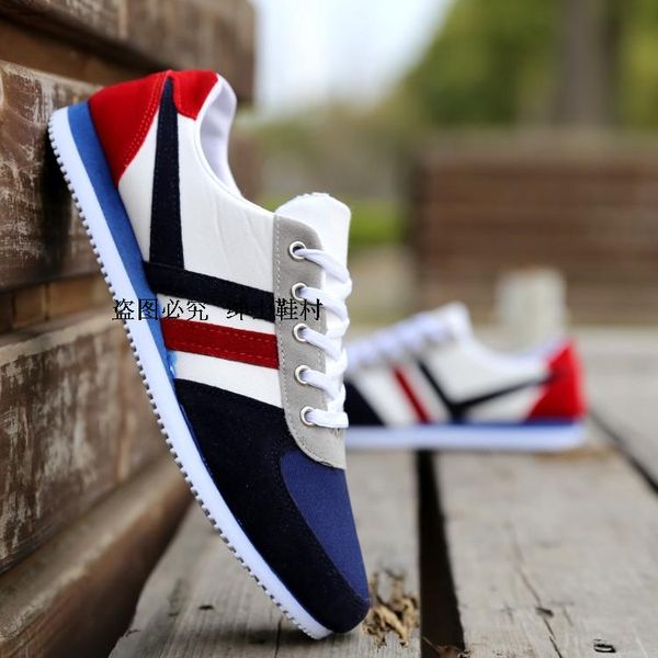 

male vulcanize shoes students sneakers breathabl slip on canvas shoes walking men flats sneakers soft running men footwear, Black
