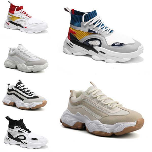 

non-brand men running shoes fashion sock shoes platform dad chaussures mens trainers walking athletic sport sneakers vintage 40-44 item 11, White;red