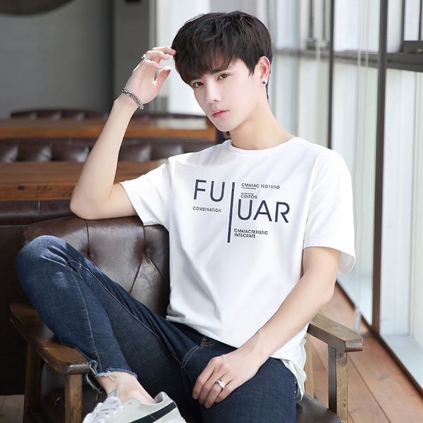 

mens designer short-sleeved t-shirt casual thin fashion short-sleeved summer jacket t-shirt men, White;black