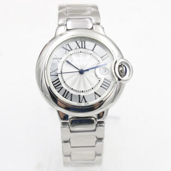 

2020 watch 40mm ballon bleu quartz movement men watches tick movement watch model stainless steel watches 20, Slivery;brown