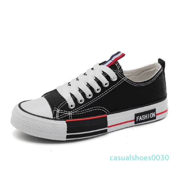 

classic woman canvas shoes spring autumn female casual shoes lace up comfortable ladies flats breathable plimsolls for girl c30, Black
