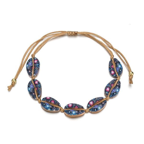 

accessories hawaii on vacation amorous feelings bracelet colorful jet alloy shell bracelet weave bracelet, Golden;silver