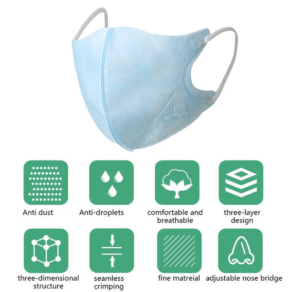 

DHL Ship детская одноразовая 3D защитная маска для лица детские ученики начальной школы 3-слойные дышащие маски для детей