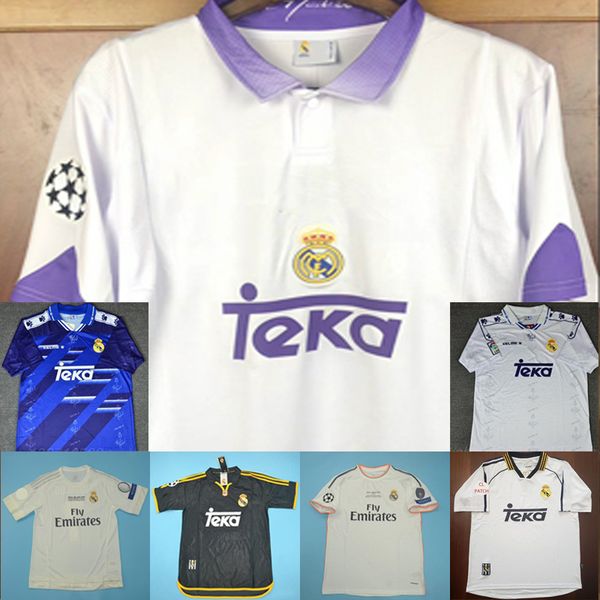 

94 96 camiseta Real Madrid ретро футбол Джерси Рауль Заморано 97 98 MORIENTES 98 99 00 Seedorf 13 14 15 16 классические комплекты Camiseta de Futbol