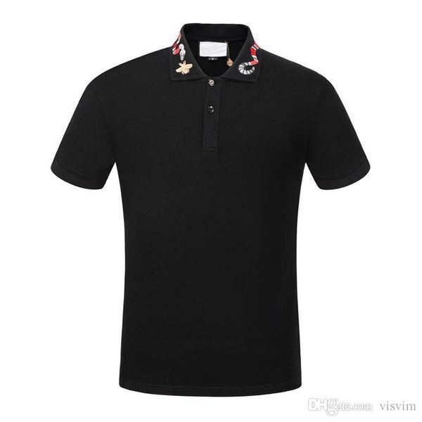 

2019ss поло мужская одежда poloshirt рубашка мужчины хлопчатобумажная смесь с коротким рукавом повседневная дышащая летняя дышащая твердая о, White;black