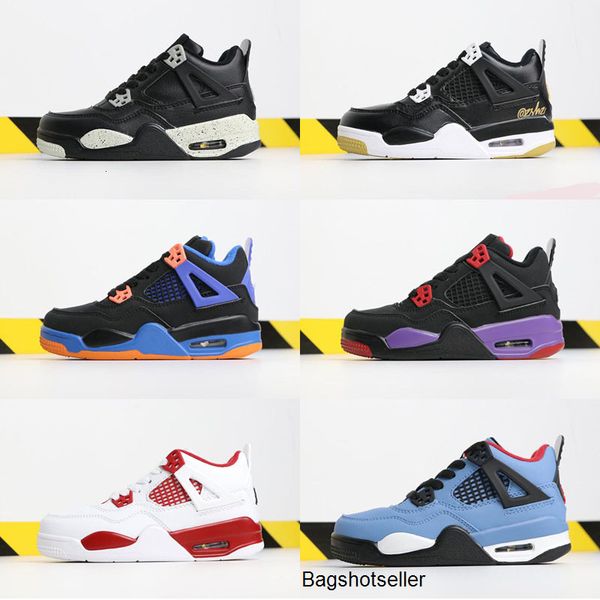 

big boy 4 kids women men basketball shoes sneakers red rose hermosa cement pure money bred royalty game royal 4s sports euro 28-35, Black