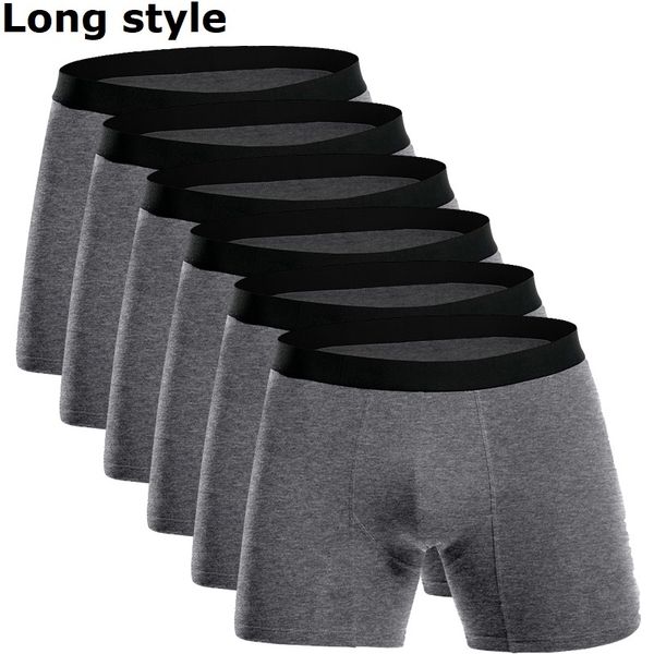 

underpants 6pcs/lot long style men boxers homme underwear brand boxer cotton breathable under wear arrived y864, Black;white