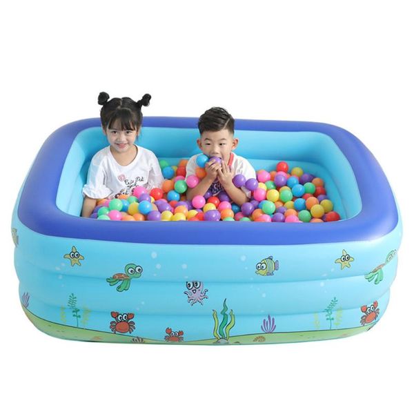 

inflatable pool children bathing tub baby home use paddling pool inflatable square swimming kids piscina 130*90*48cm