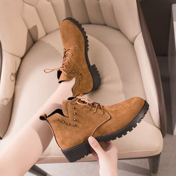 

women's short boots2019new rivet decorative shoes boots europe and the united states women's boots ankle for women, Black