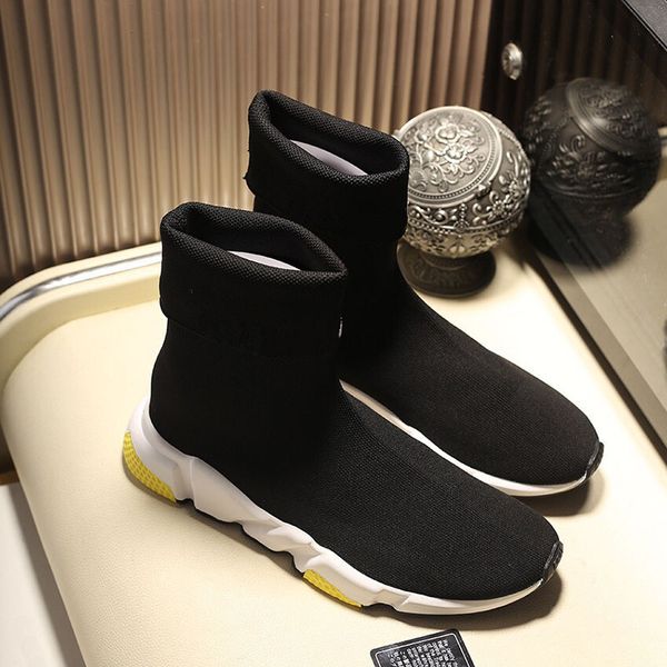 

2019 Paris Speed Runner Knit Sock Shoe Original Luxury Trainer Runner Sneakers Balck White Yellow Mens Women Sports Shoe